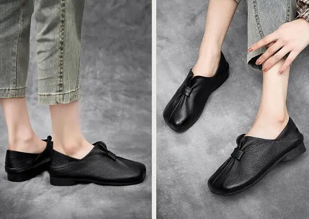 2023 Fashion Women Shoes Genuine Leather Loafers Women Casual Shoes Soft Comfortable Shoes Women Flats Shoes for Women Sneakers