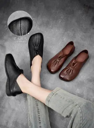 2023 Fashion Women Shoes Genuine Leather Loafers Women Casual Shoes Soft Comfortable Shoes Women Flats Shoes for Women Sneakers