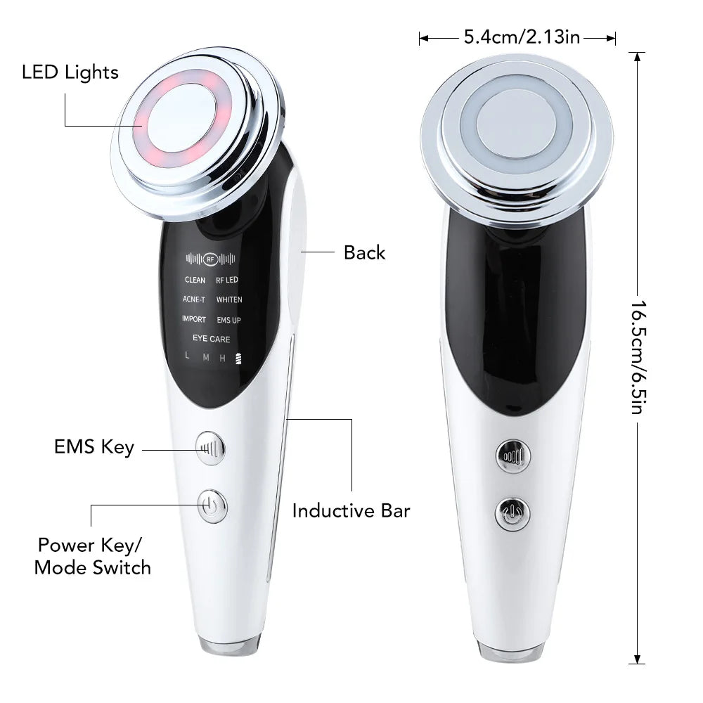 7 in 1 EMS Microcurrent Beauty Device Face Lifting Machine Skin Rejuvenation Anti Wrinkle Face Cleaning Vibration Massager