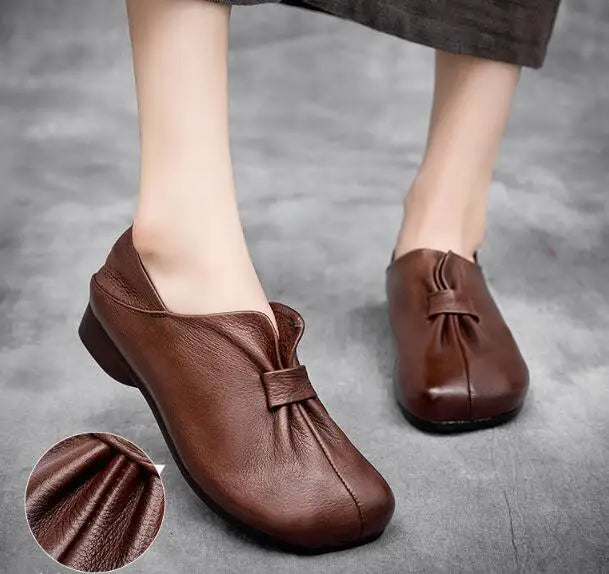 2023 Fashion Women Shoes Genuine Leather Loafers Women Casual Shoes Soft Comfortable Shoes Women Flats Shoes for Women Sneakers