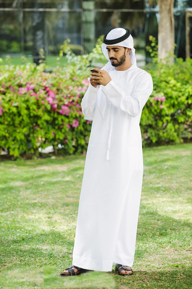 Islamic Clothing Men Length Muslim Men Prayer Hats Saudi Arabia Pakistan Kurta Costumes Dress Kaftan Thobe Headscarf Clothing