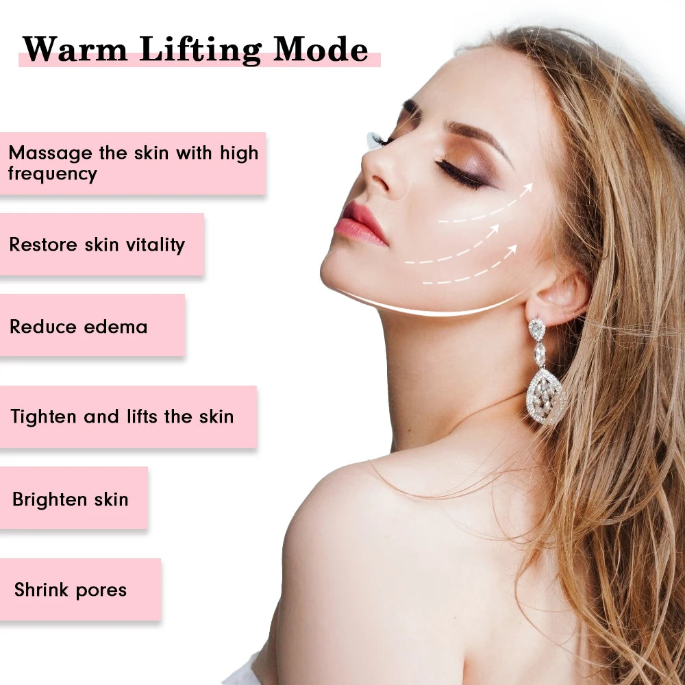 7 in 1 EMS Microcurrent Beauty Device Face Lifting Machine Skin Rejuvenation Anti Wrinkle Face Cleaning Vibration Massager