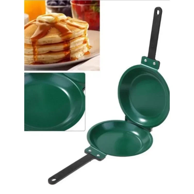 Double Sided Frying Pan Green Nonstick Stir Frying Pan with Ceramic Coating Pancake Maker Cake Maker Home Kitchen Cookware