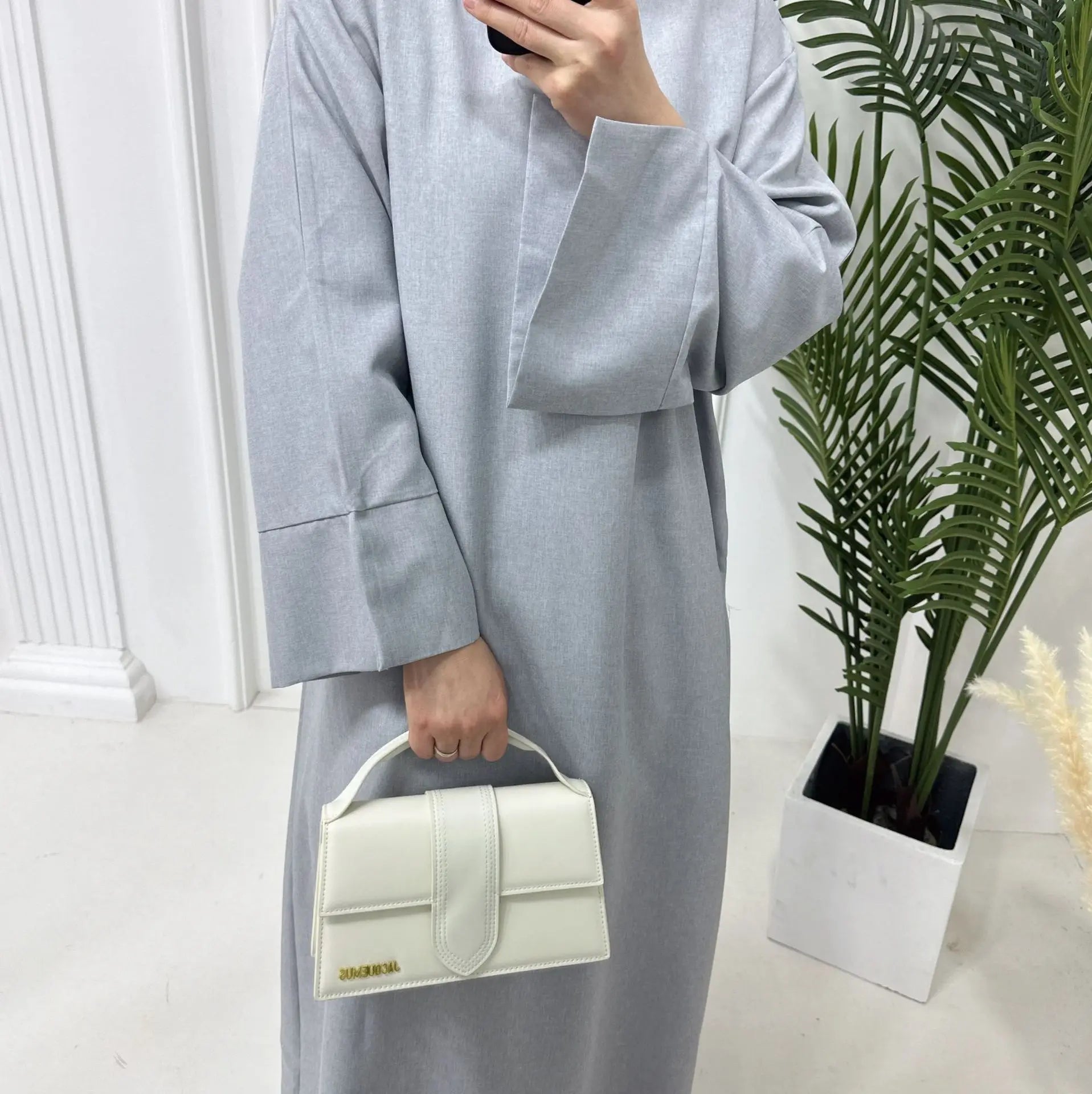 Closed Cotton Linen Abaya Luxury Dubai 2024 Muslim Hijab Dress Turkish Abayas for Women Saudi Islam Prayer Clothes Casual Kaftan