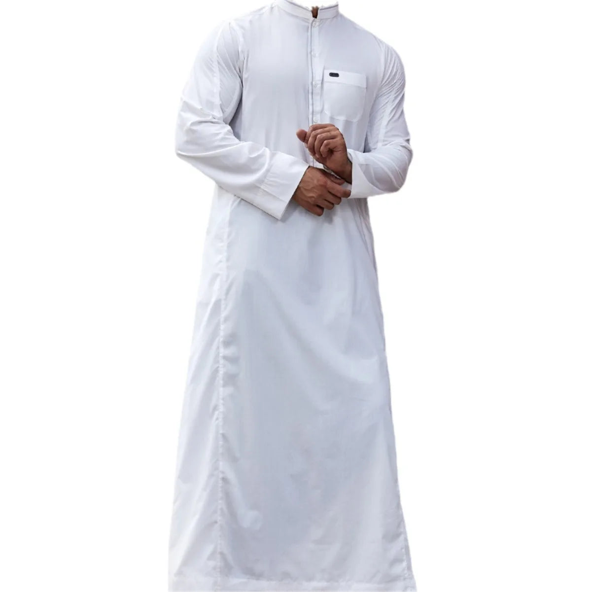 Eid Muslim Men Long Robe Spliced Pocket Button Casual Jubba Abaya Arab Dubai Saudi Dishdasha Abayas Islamic Morocco Modest