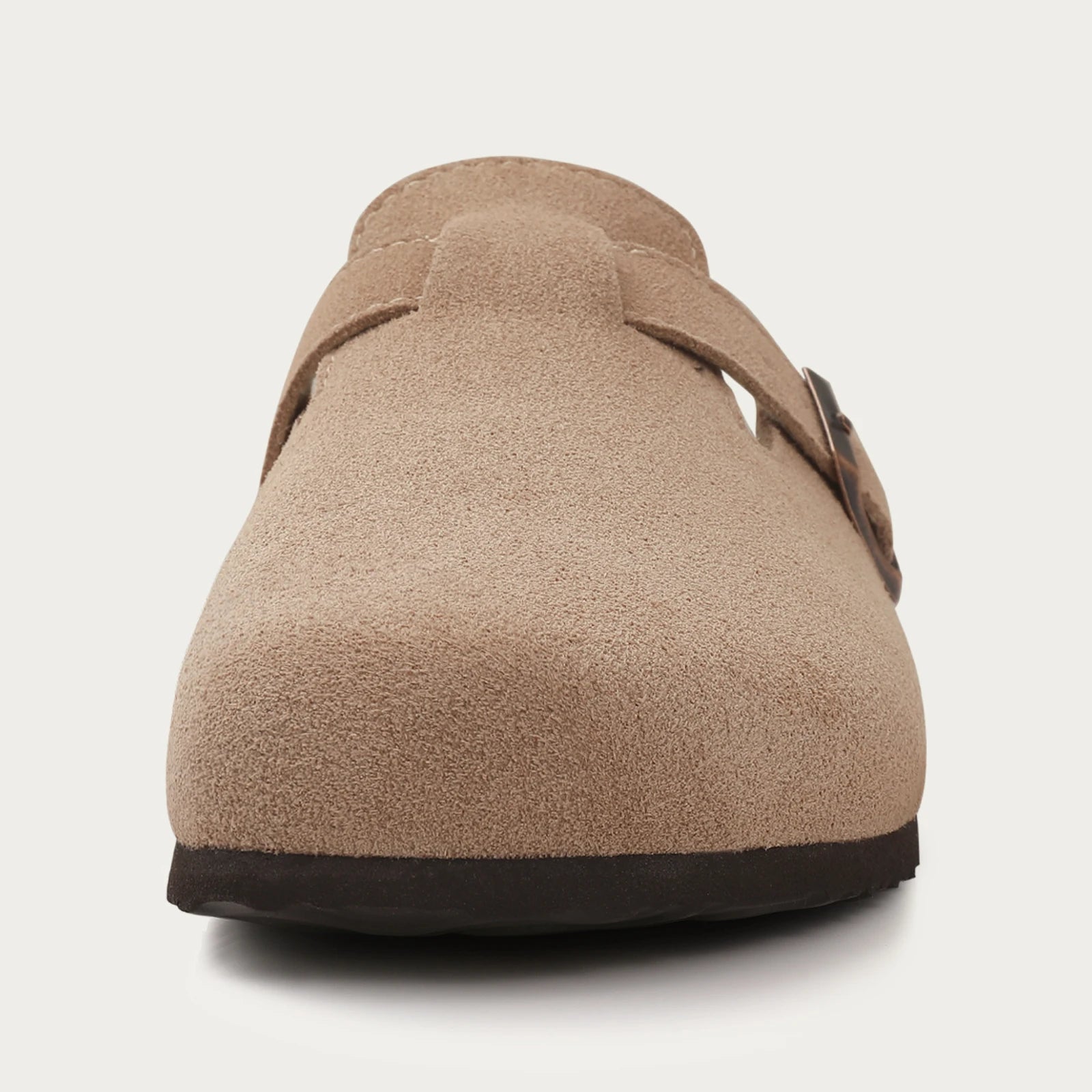 Comwarm Fashion Clogs Slippers Women Cow Suede Cork Slippers Classic Cork House Slippers With Arch Support Outdoor Beach Shoes