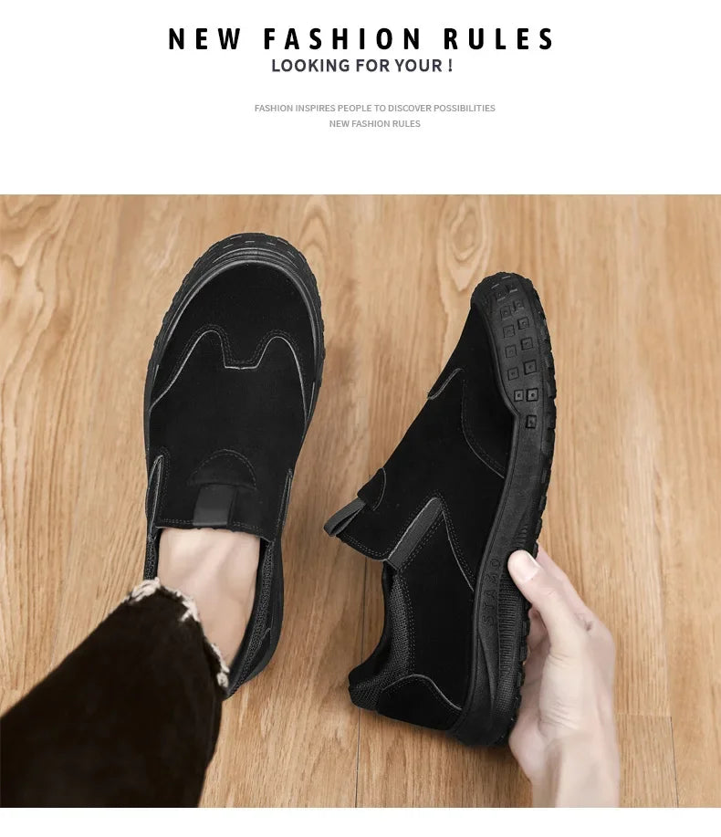 Men's Casual Shoes Sports Slip-On Flat Comfortable Sneakers Fashion Outdoor Trend Large Size Breathable Driving Shoes