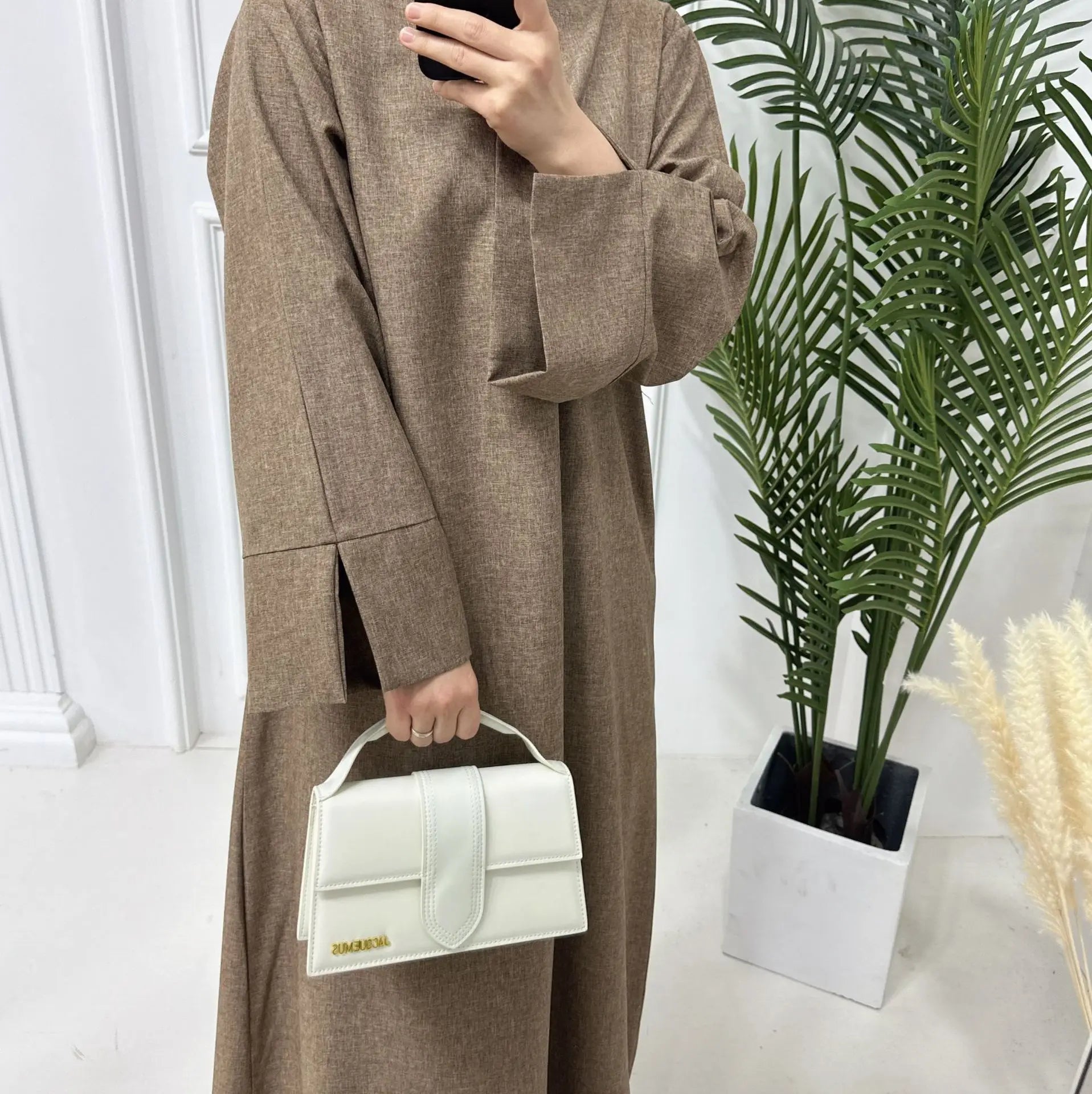 Closed Cotton Linen Abaya Luxury Dubai 2024 Muslim Hijab Dress Turkish Abayas for Women Saudi Islam Prayer Clothes Casual Kaftan