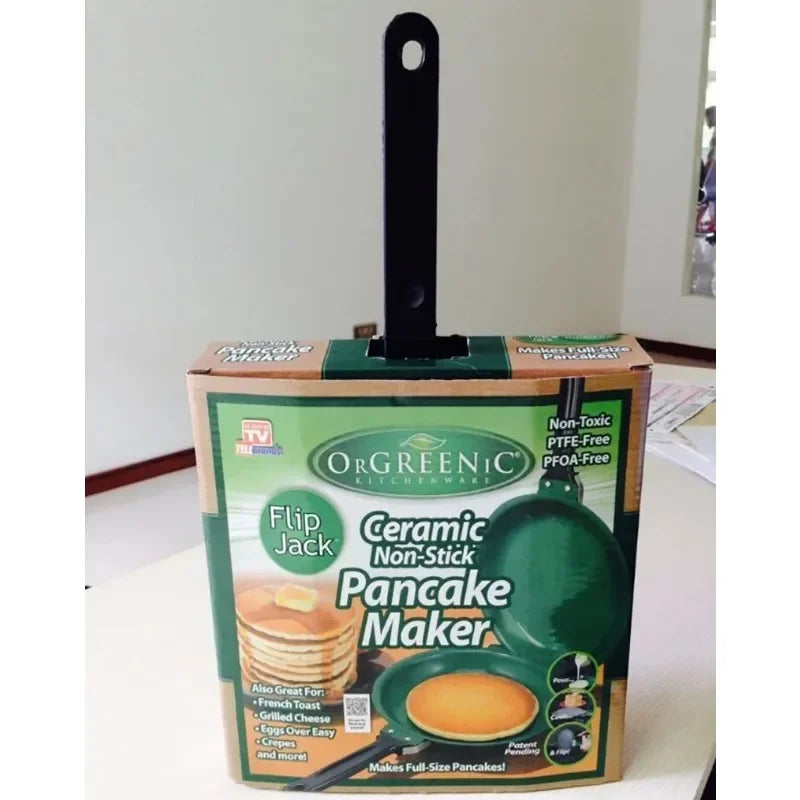 Double Sided Frying Pan Green Nonstick Stir Frying Pan with Ceramic Coating Pancake Maker Cake Maker Home Kitchen Cookware