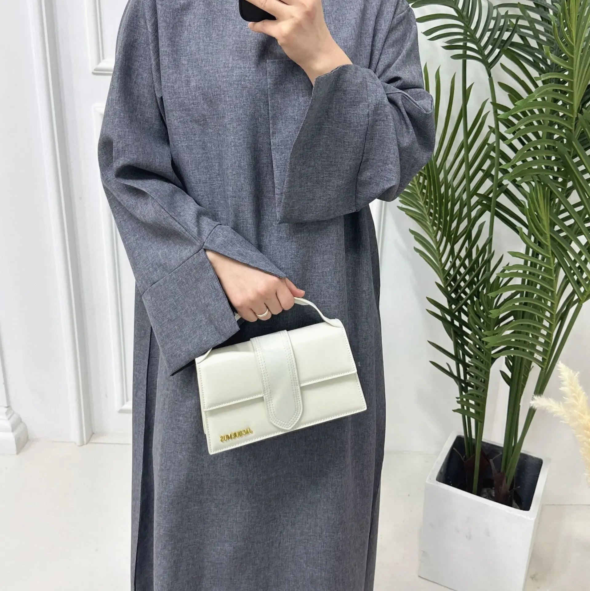 Closed Cotton Linen Abaya Luxury Dubai 2024 Muslim Hijab Dress Turkish Abayas for Women Saudi Islam Prayer Clothes Casual Kaftan