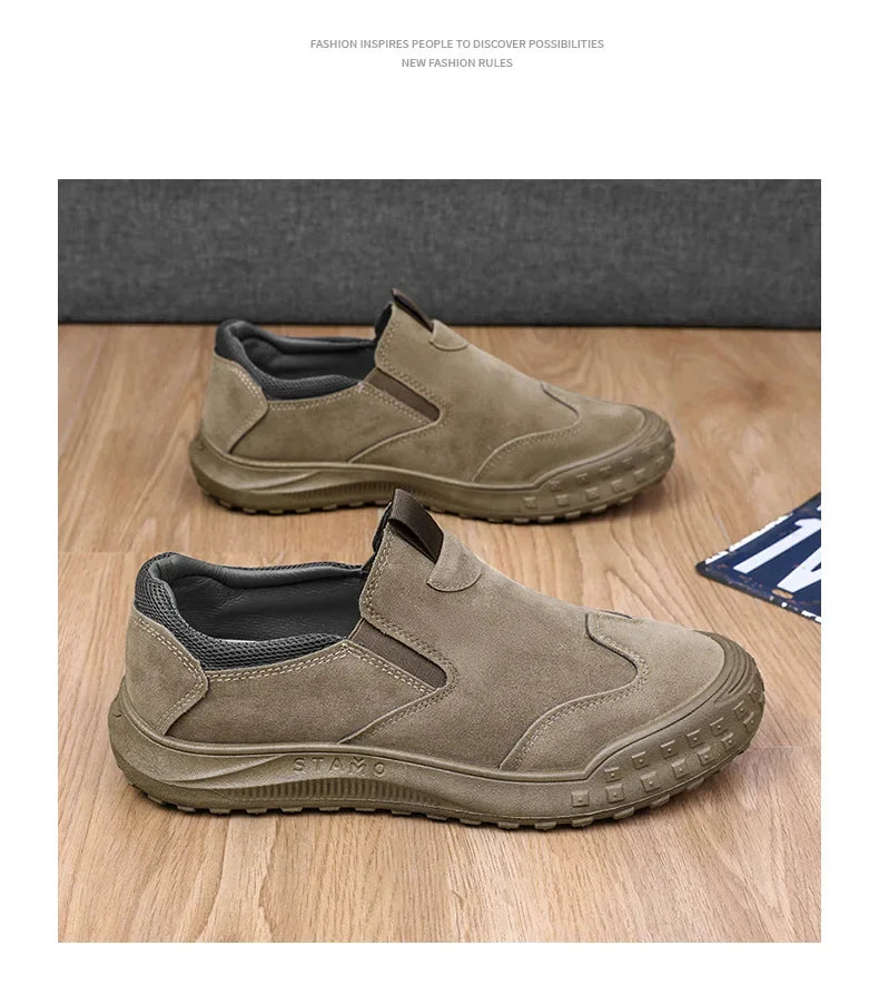 Men's Casual Shoes Sports Slip-On Flat Comfortable Sneakers Fashion Outdoor Trend Large Size Breathable Driving Shoes