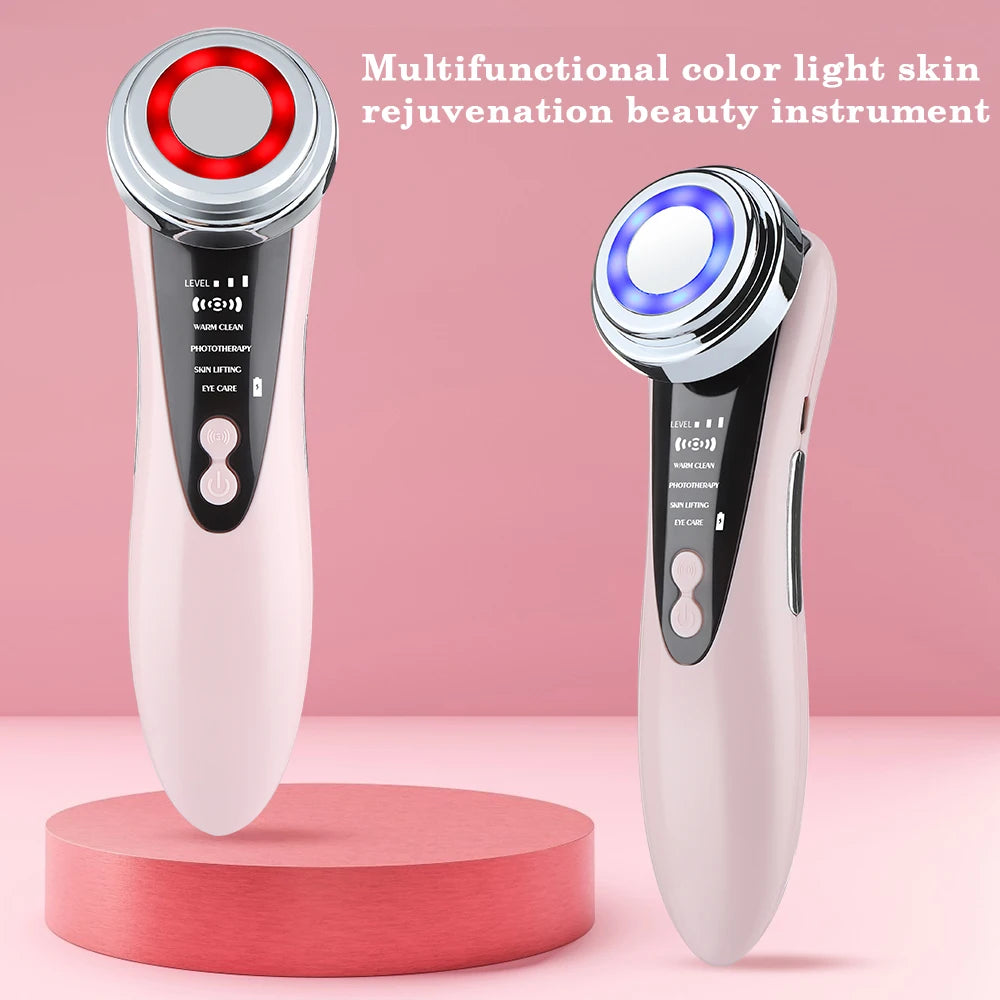 7 in 1 EMS Microcurrent Beauty Device Face Lifting Machine Skin Rejuvenation Anti Wrinkle Face Cleaning Vibration Massager