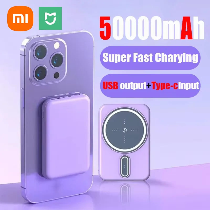 Xiaomi 50000mAh Wireless Magnetic Power Bank Super Fast Charging Portable Battery Charger For iPhone Huawei Samsung 2025