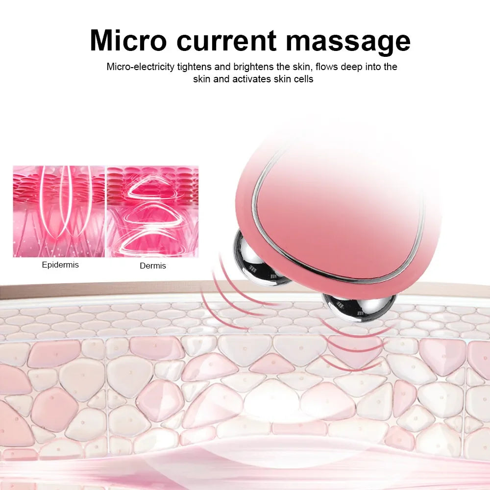 NEW Electric Face Massager Lift Roller Microcurrent Sonic Vibration Facial Lifting Skin Tighten Massage Portable Beauty Devices