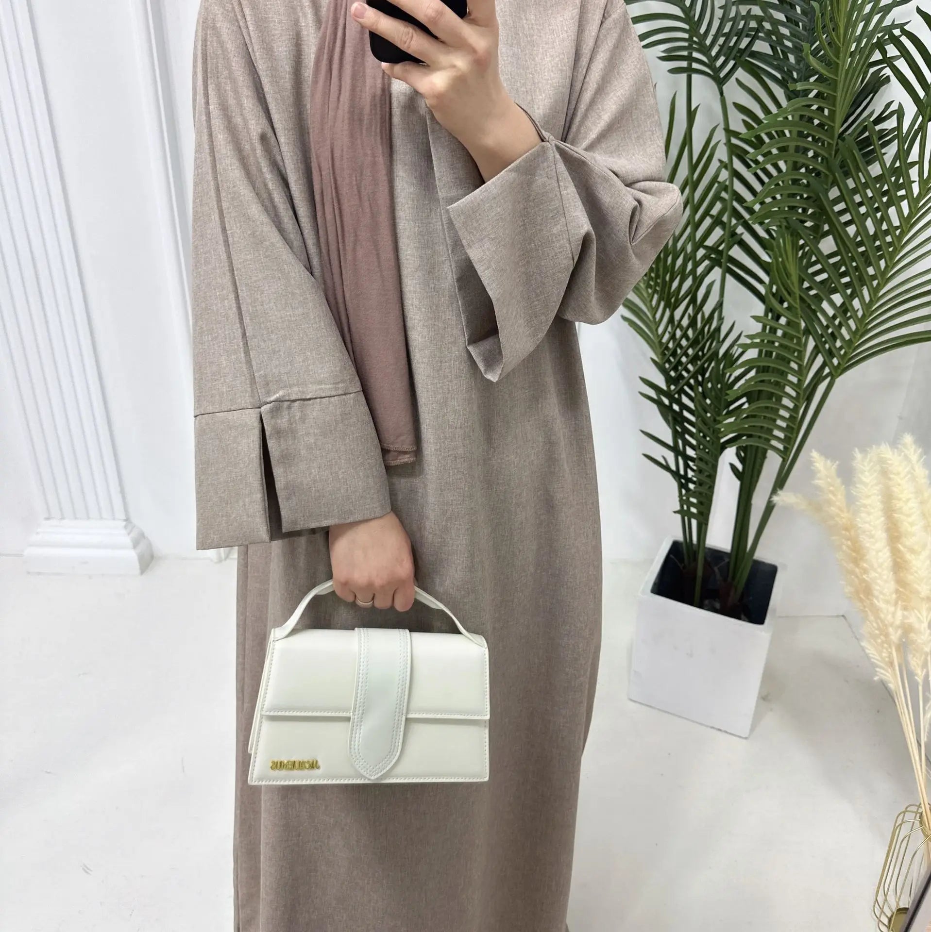 Closed Cotton Linen Abaya Luxury Dubai 2024 Muslim Hijab Dress Turkish Abayas for Women Saudi Islam Prayer Clothes Casual Kaftan