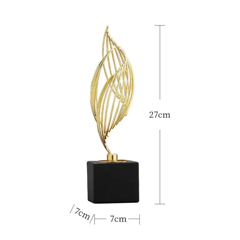 Abstract Modern Decor  Metal Sculptur Art Golden Statue Living Room Home Decoration Office Desk Decoration Accessories