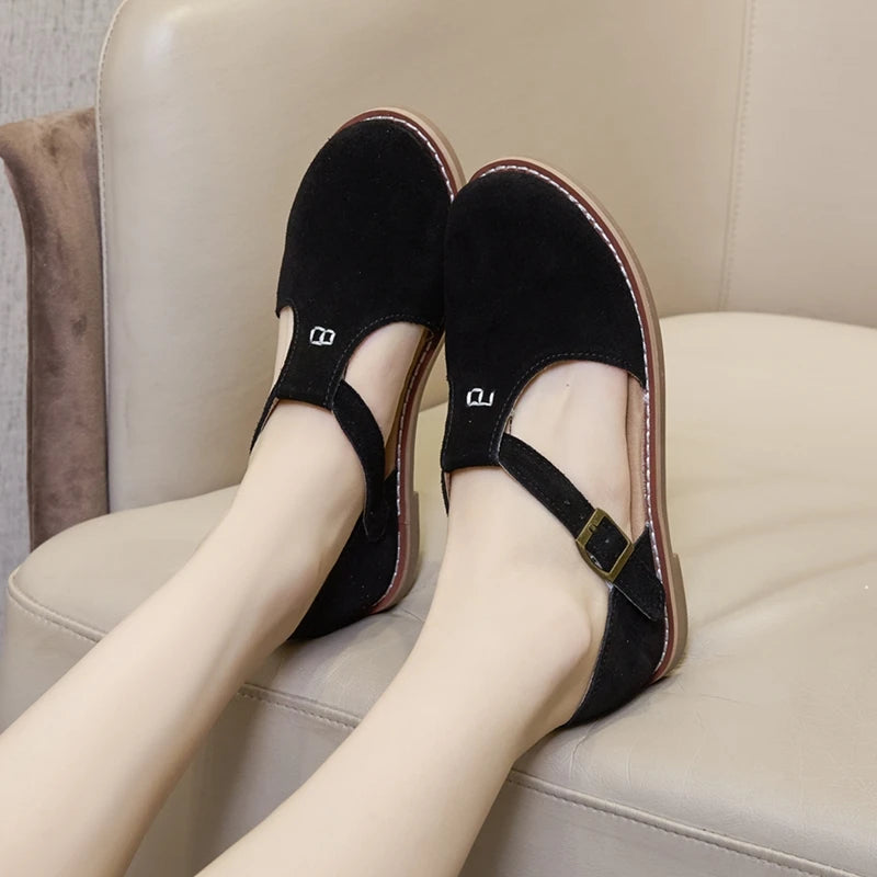 AIYUQI flat-soled retro frosted genuine leather women's sandals 2024 new hollow women's shoes Roman Baotou sandals for women