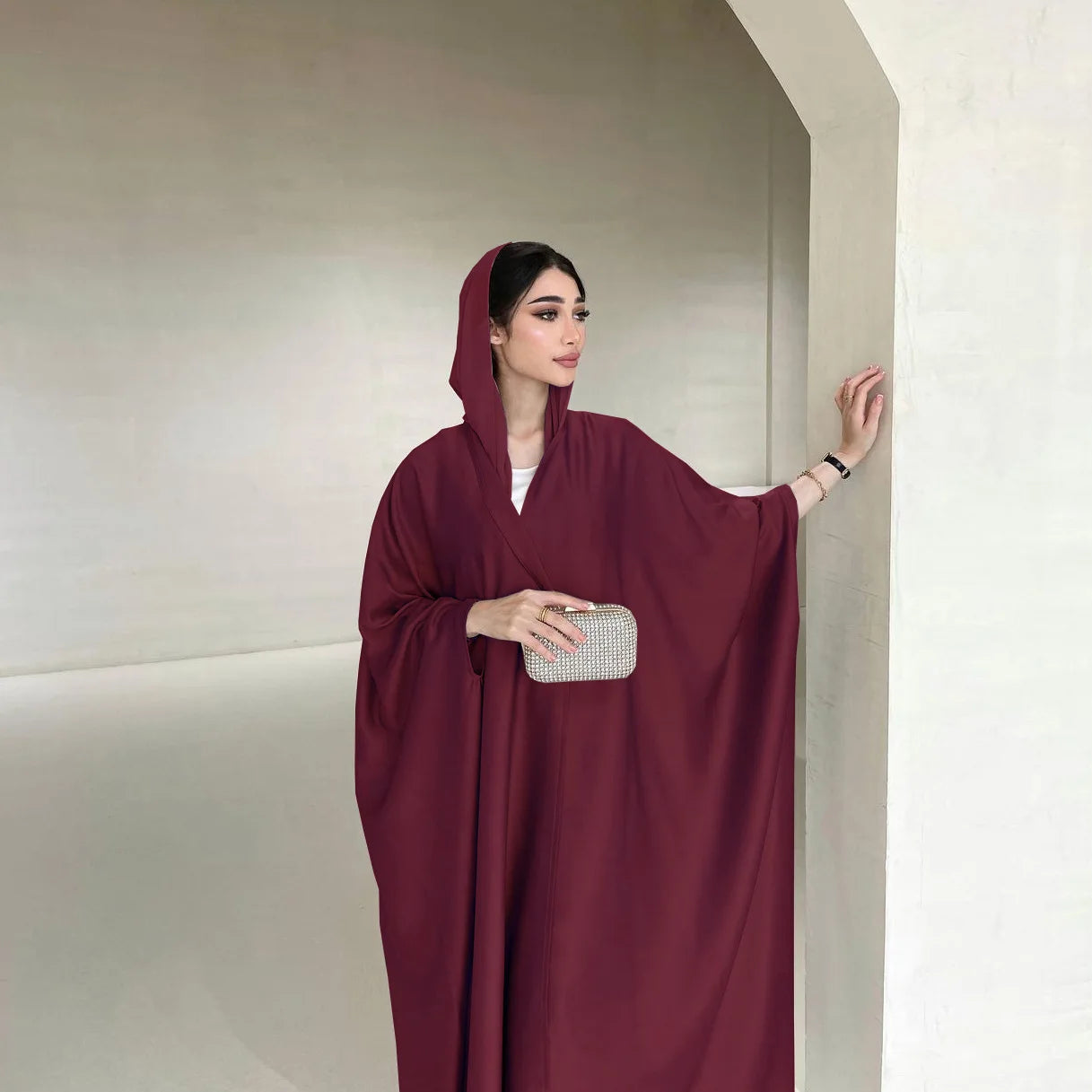 Open Abaya Silk Satin Muslim Women Bat Sleeve Maxi Dress Cardigan Kimono Turkey Dubai Kaftan Arab Robe Islam Morocco Abayas Gown