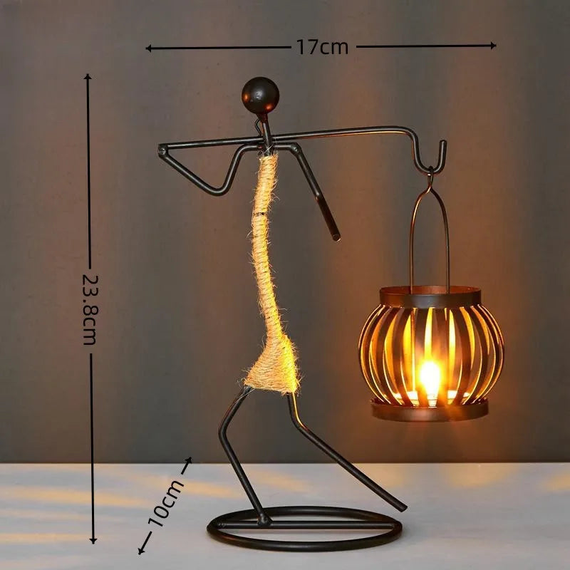 Nordic Metal Candlestick Abstract Character Sculpture Candle Holder Decors Handmade Figurines Home Decoration Art Gifts Hot 2024