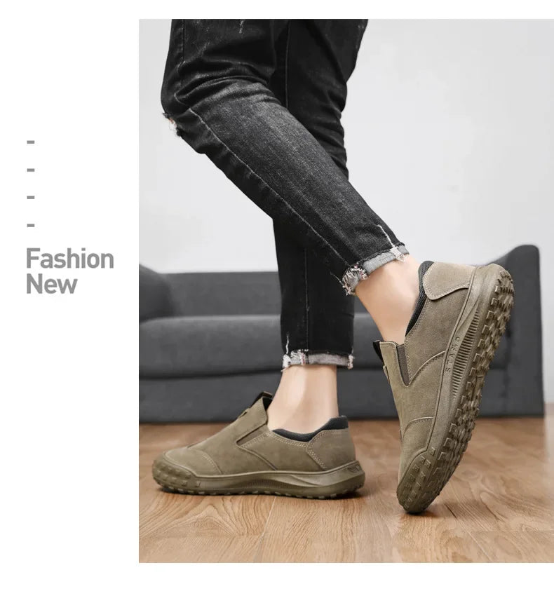 Men's Casual Shoes Sports Slip-On Flat Comfortable Sneakers Fashion Outdoor Trend Large Size Breathable Driving Shoes